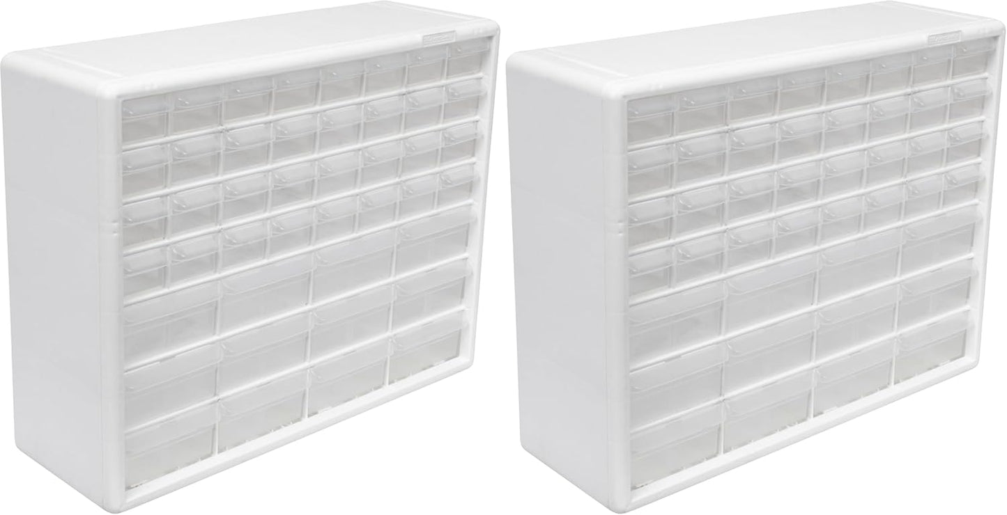 Akro-Mils 44-Drawer Plastic Drawer Storage Cabinet for Garage Organization, Bead Organizer, Building Bricks Storage, Teacher Toolbox, Makeup Organizer, 20" W x 6" D x 16" H, 10144 Black