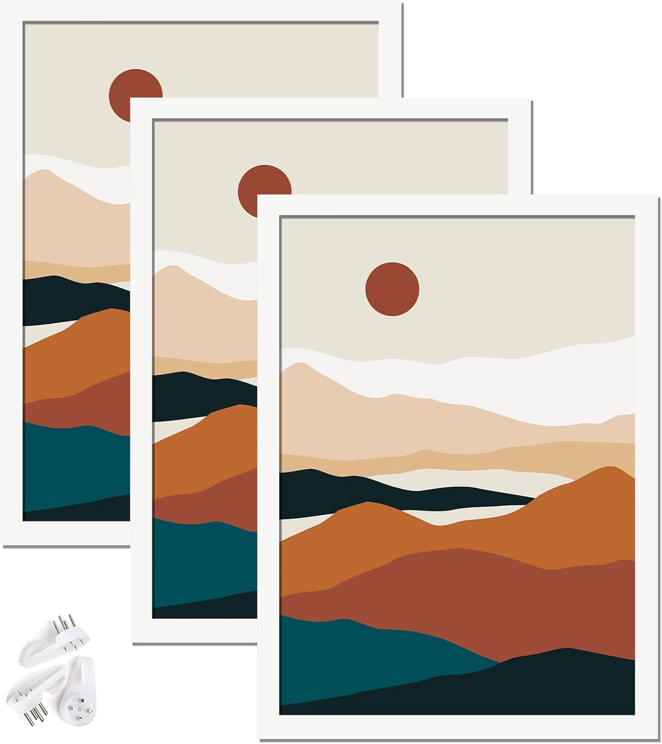 Black 16x24 Picture Frame Set of 3, High Transparent Frame for 16 By 24 Photo Collage Canvas Poster Size Wall Mount and Tabletop Horizontally Vertically (Black, 16 x 24 inches)