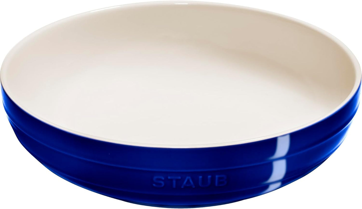 Staub Ceramic 11.5-inch Shallow Serving Bowl - Dark Blue