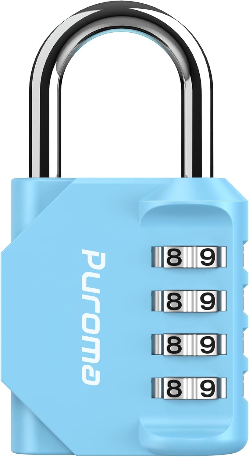 Puroma 2 Pack Combination Lock for Locker 4 Digit Outdoor Waterproof Padlock for School, Gym, Sports, Fence, Toolbox, Gate, Case, Outdoor, Hasp Storage (Black)