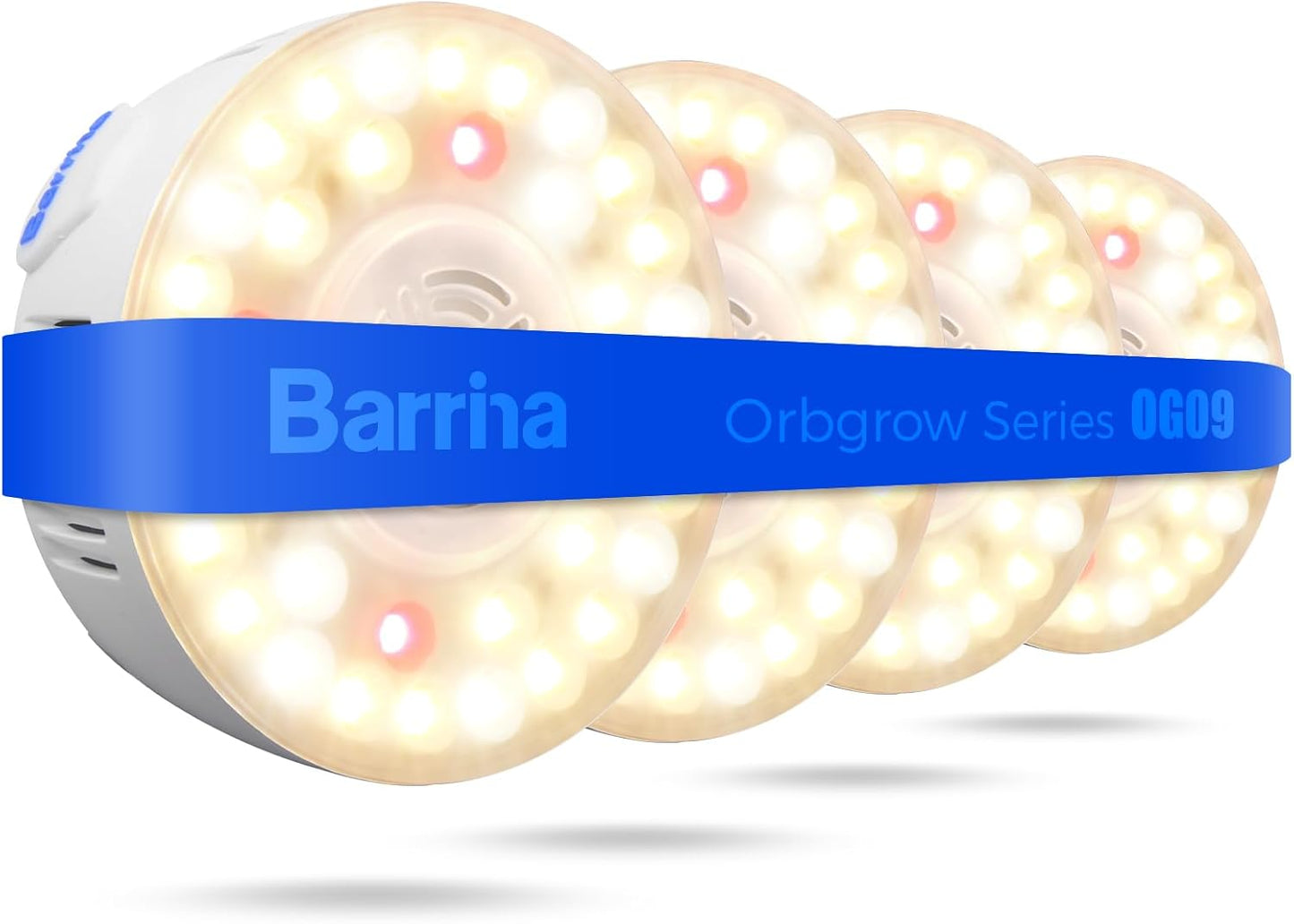 Barrina Orbgrow OG09 Puck Grow Light, 5000K 18W(2 x 9W, 270 Watt Equiv), Full Spectrum Plant Light for Indoor Plants, Magnetic & Linkable with Timer, 5 Levels Dimmable for Plant Shelf, 2 Packs