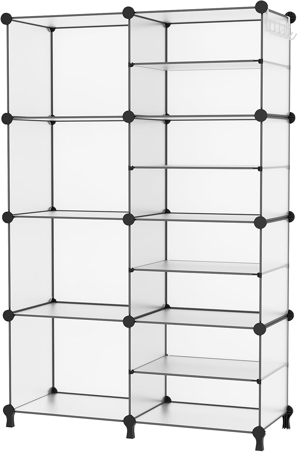 AWTATOS Closet Organizer 8 Cube Storage Shelves Closet Clothes Organizers and Storage Stackable Cubby Shelving for Closet Bedroom Living Room Office White
