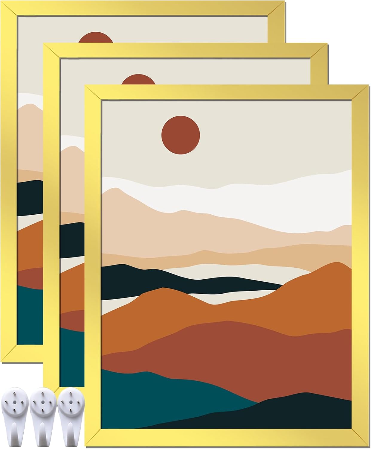 Black 16x24 Picture Frame Set of 3, High Transparent Frame for 16 By 24 Photo Collage Canvas Poster Size Wall Mount and Tabletop Horizontally Vertically (Black, 16 x 24 inches)