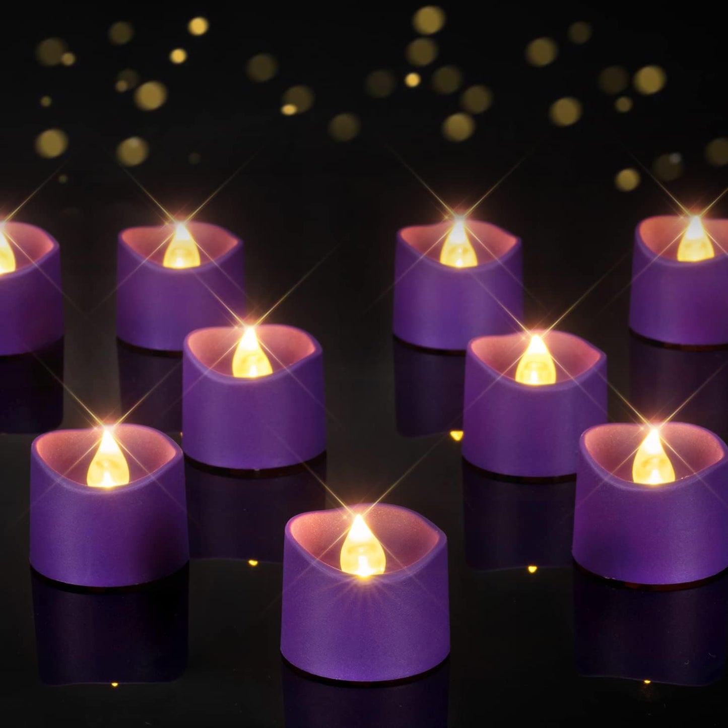 Homemory 24Pcs Flickering Flameless Candle Battery Operated, 200+Hours Fake Electric LED Tea Lights for Votive, Centerpiece Table Decorations, Wedding, Aniversary, Halloween, Christmas
