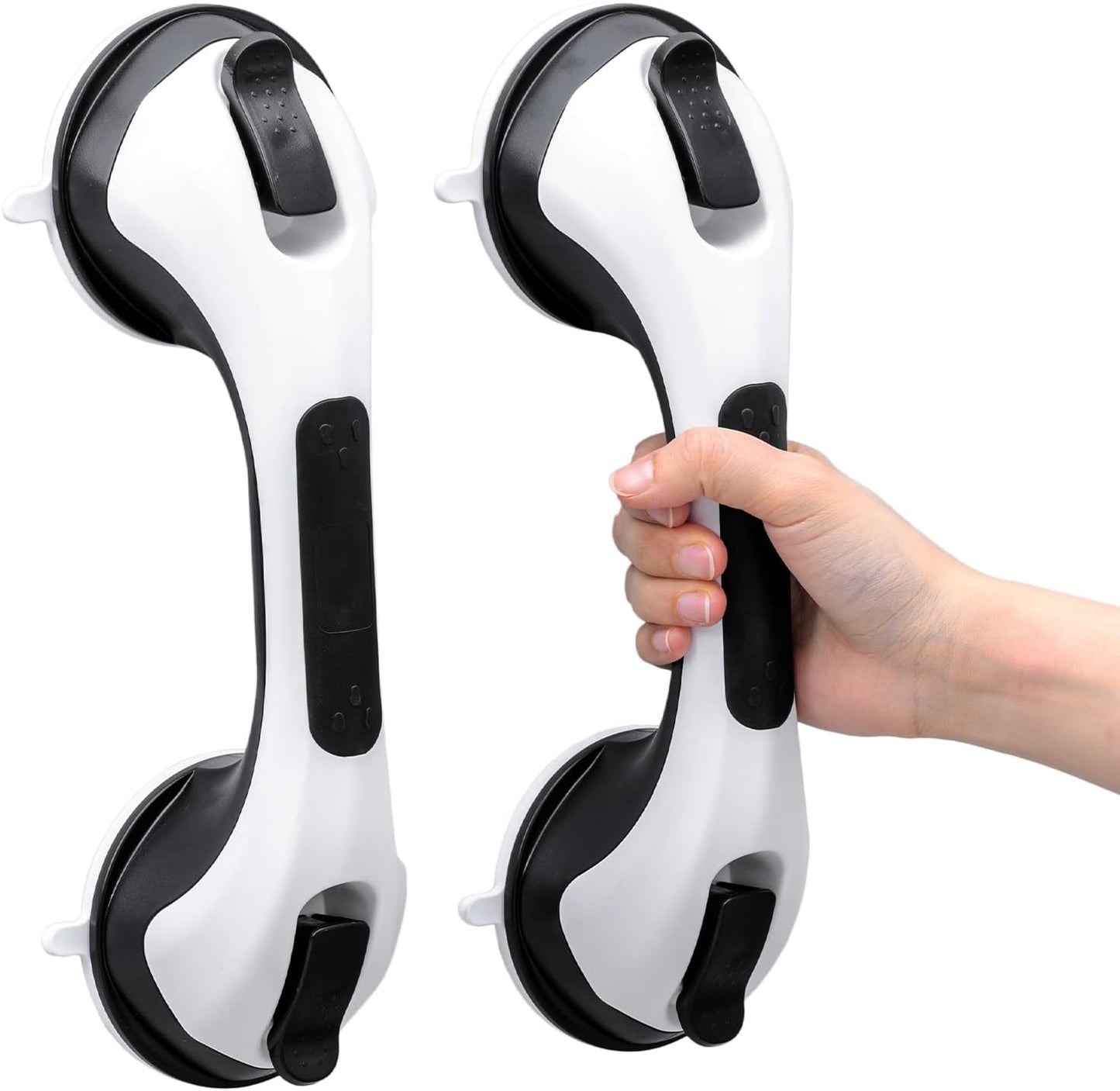 TAILI Grab Bars for Bathtubs and Showers 2 Pack Suction Grab Bar, Heavy Duty Shower Handle Removable Bath Handrails for Seniors and Elderly, Bathroom Safety Grip No Drilling Waterproof,Grey