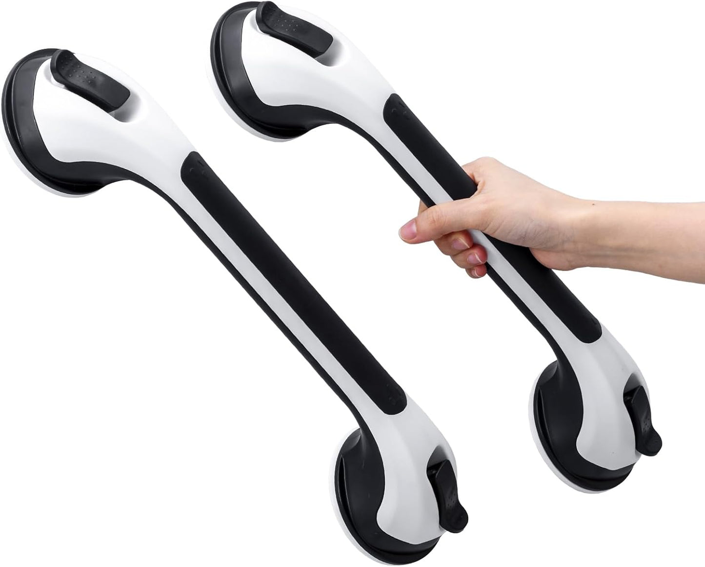 TAILI Grab Bars for Bathtubs and Showers 2 Pack Suction Grab Bar, Heavy Duty Shower Handle Removable Bath Handrails for Seniors and Elderly, Bathroom Safety Grip No Drilling Waterproof,Grey