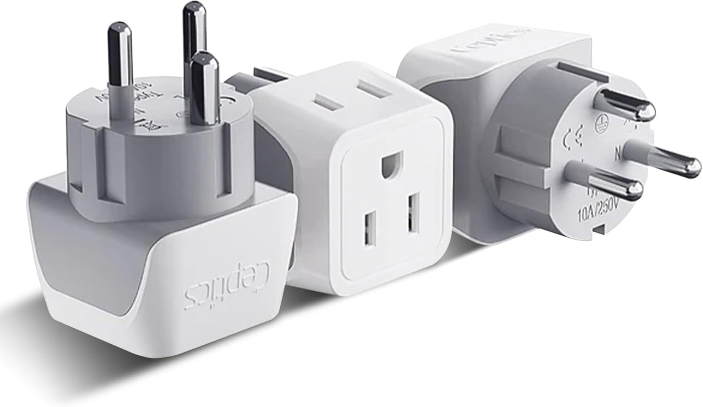 Ceptics Universal Travel Adapter, 45W International Power Adapter with PD & QC 3.0 Dual USB-C, 3 USB Travel Adapter Worldwide, Type I C G A Outlets 110V 220V A/C - EU Euro US UK (11-KU)