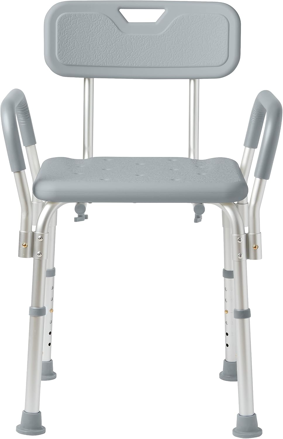 Medline Shower Chair for Elderly, Seniors, Adults & Disabled - Heavy Duty Shower Seat with Padded Arms and Back for Inside Shower, Adjustable Height Bath Stool for Bathtub, 350 lb, Slip Resistant