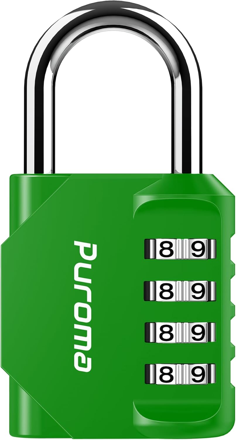 Puroma 2 Pack Combination Lock for Locker 4 Digit Outdoor Waterproof Padlock for School, Gym, Sports, Fence, Toolbox, Gate, Case, Outdoor, Hasp Storage (Black)