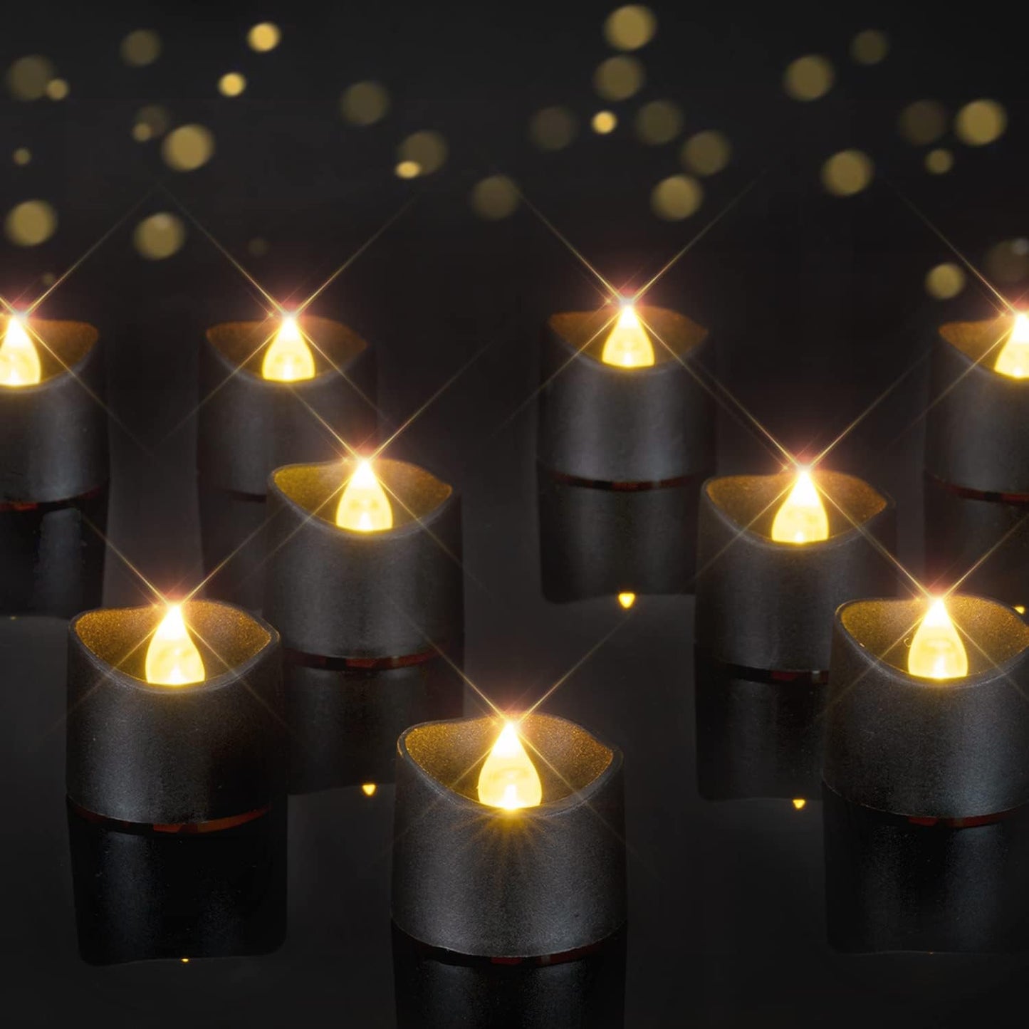 Homemory 24Pcs Flickering Flameless Candle Battery Operated, 200+Hours Fake Electric LED Tea Lights for Votive, Centerpiece Table Decorations, Wedding, Aniversary, Halloween, Christmas