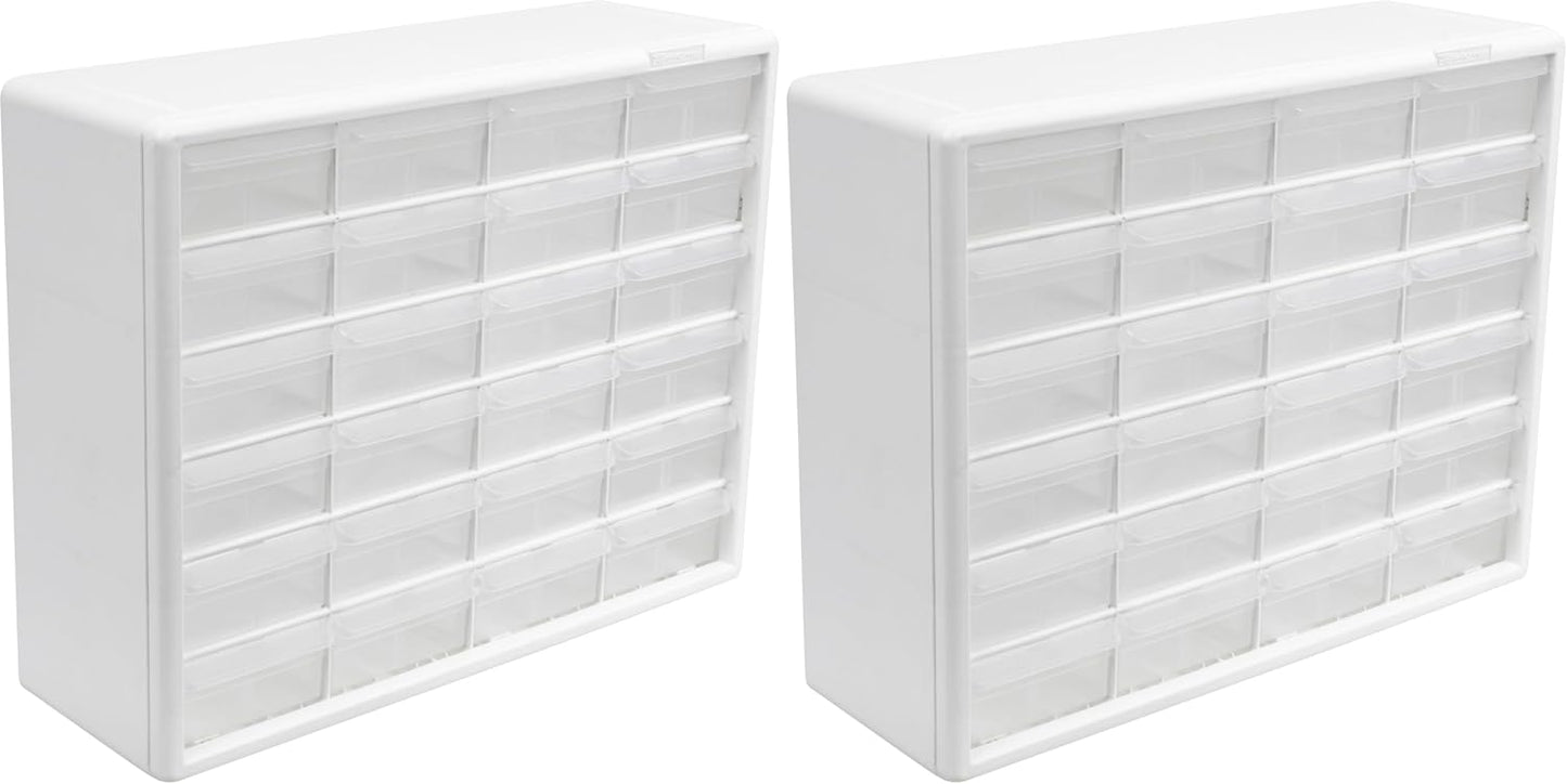 Akro-Mils 44-Drawer Plastic Drawer Storage Cabinet for Garage Organization, Bead Organizer, Building Bricks Storage, Teacher Toolbox, Makeup Organizer, 20" W x 6" D x 16" H, 10144 Black