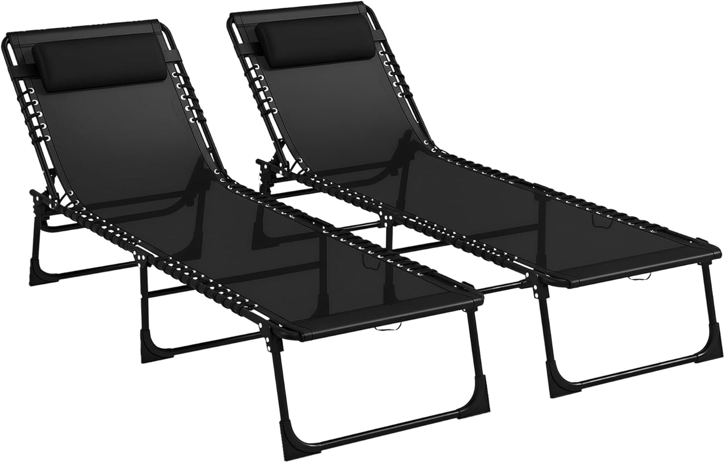 Outsunny Folding Chaise Lounge Chair, Patio Sun Tanning Chair, Outdoor Chaise Lounger with 4-Position Reclining Back, Breathable Mesh Seat for Beach, Poolside, Yard, Rainbow Striped