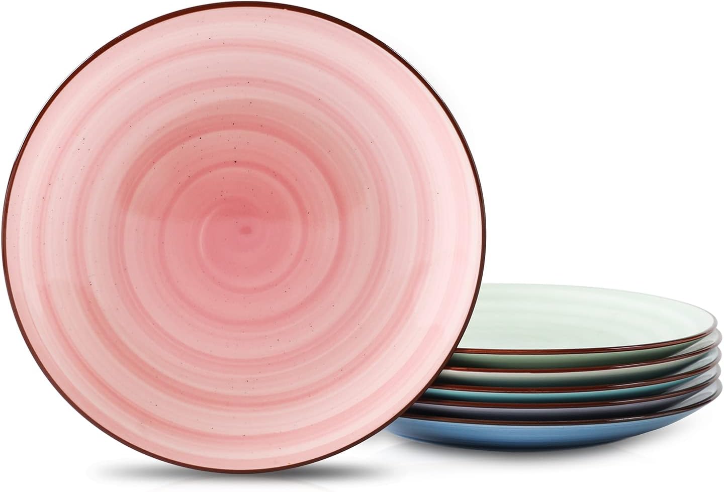 Selamica Ceramic Dessert Plates Set of 6,6 Inch Appetizer Plate for Kitchen for Cake Snacks Side Dish, Microwave Dishwasher Safe, Gradient Blue