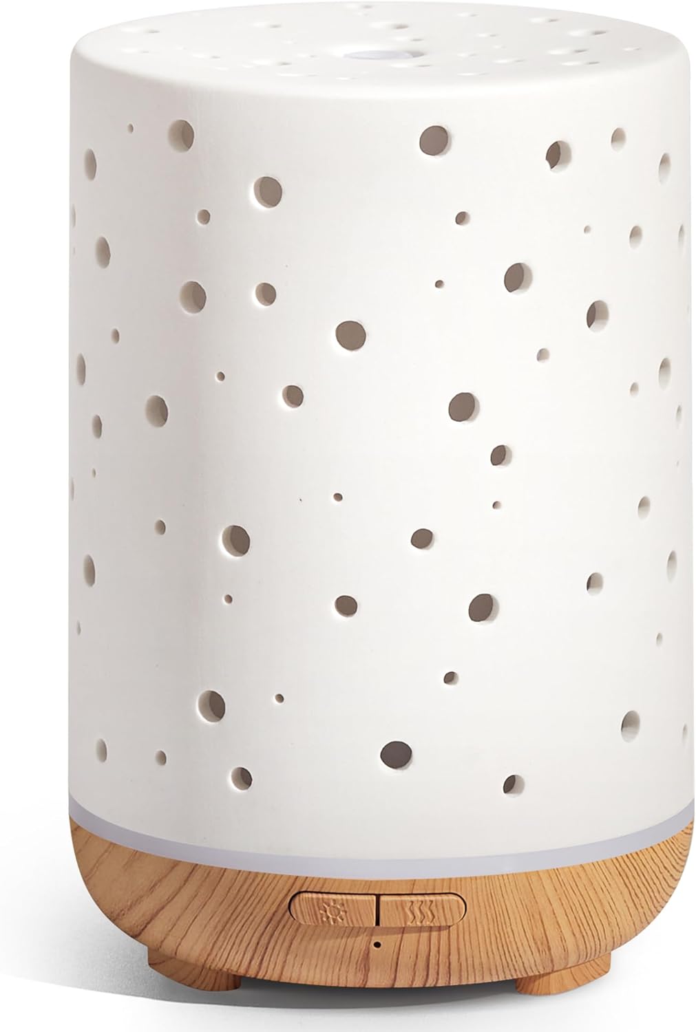 InnoGear Essential Oil Diffuser, 150ml Ceramic Diffuser Handcrafted Stone Aromatherapy Diffusers Ultrasonic Cool Mist Humidifier Vaporizer 2 Mist Modes Waterless for Home, White Vase-Shaped Ceramic