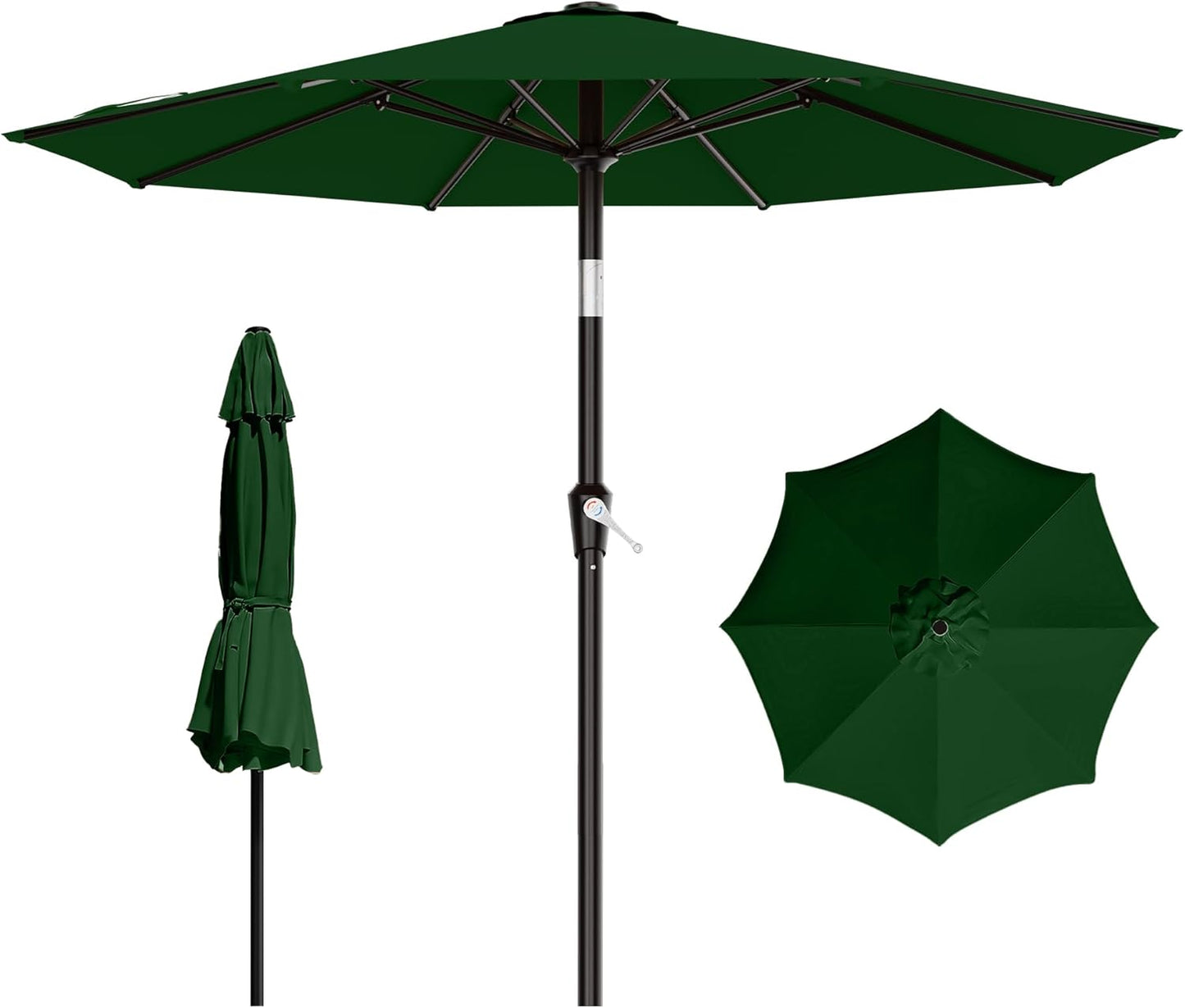AreShark 9 FT Patio Umbrella for Outdoor, Outdoor Umbrella with Push Button Tilt and Crank, Outdoor Patio Umbrellas with 8 Sturdy Ribs for Market, Garden, Deck, Backyard, Pool (Navy)