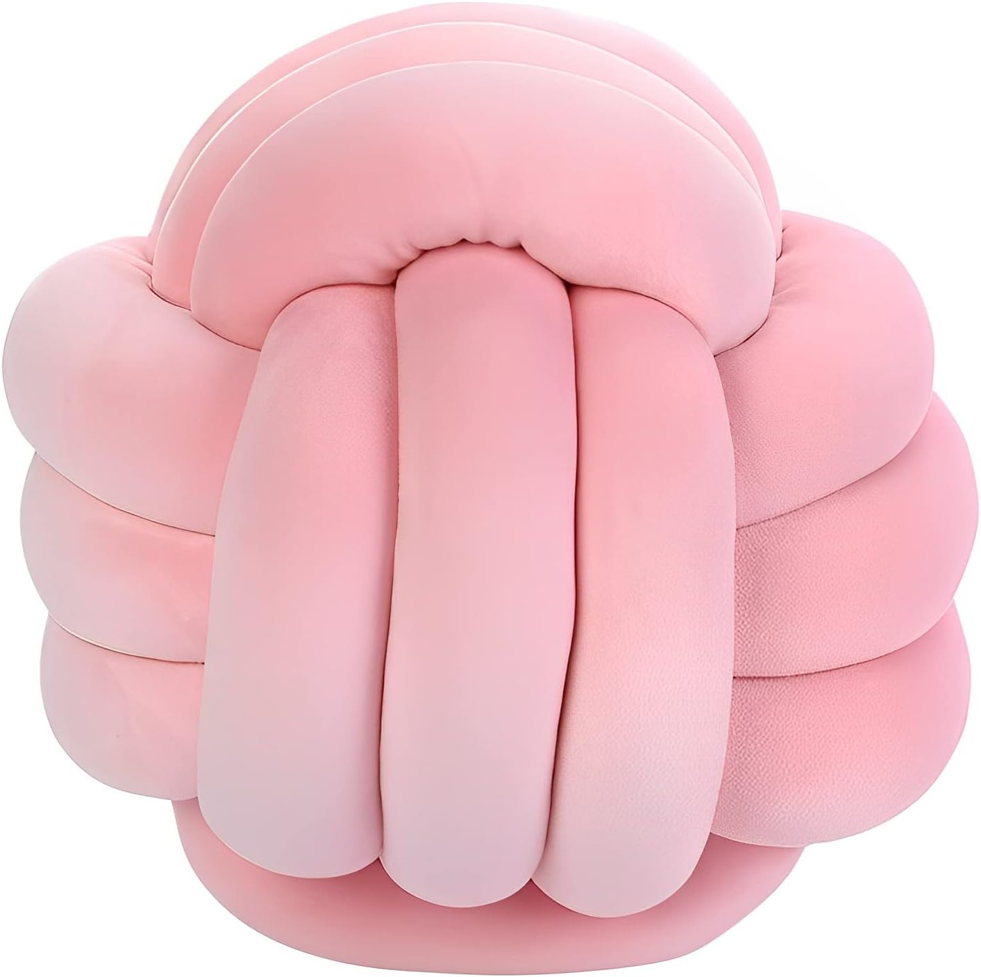 Knot Pillow Ball Round Cushion Pillows, Children Room Decoration Plush Toys Calming Stress Relief Toy (Yellow,8.5in/22cm)