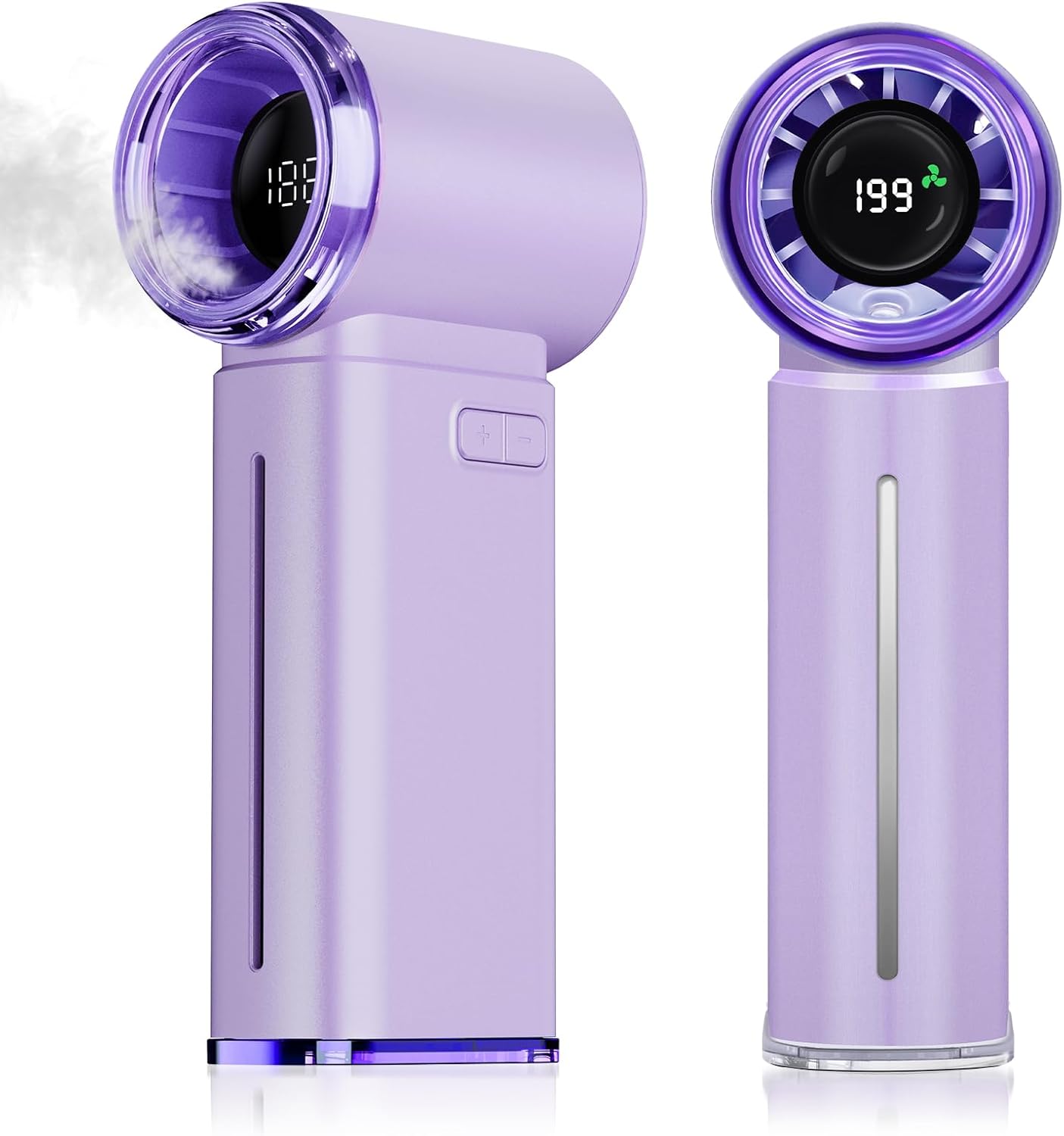 Portable Handheld Fan, Powerful Mini Hand Held Fan, 5000mAh Rechargeable, Digital Display, 1-199 Speeds Adjustable, Personal Fan for Travel Outdoor Camping Home Makeup Commuting, Gifts for Women Men