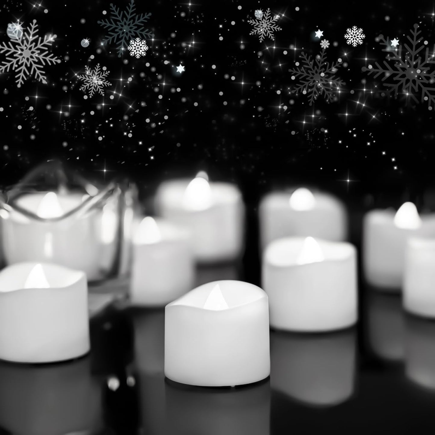 Homemory 24Pcs Flickering Flameless Candle Battery Operated, 200+Hours Fake Electric LED Tea Lights for Votive, Centerpiece Table Decorations, Wedding, Aniversary, Halloween, Christmas