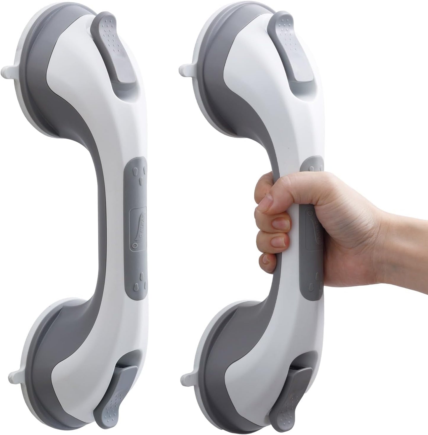 TAILI Grab Bars for Bathtubs and Showers 2 Pack Suction Grab Bar, Heavy Duty Shower Handle Removable Bath Handrails for Seniors and Elderly, Bathroom Safety Grip No Drilling Waterproof,Grey