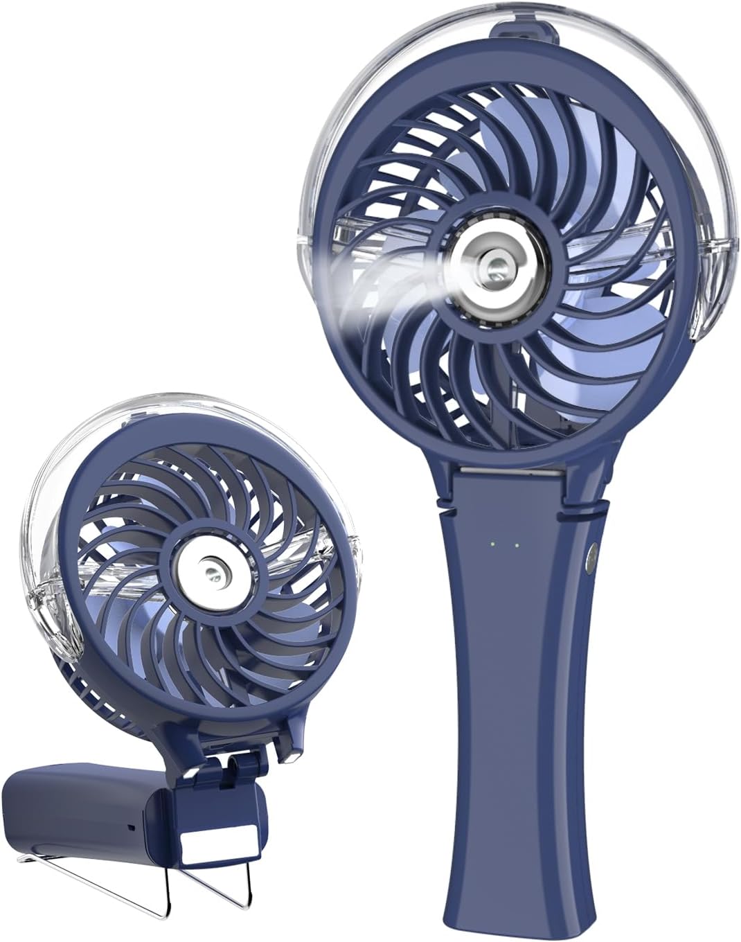HandFan 4000mAh Upgraded Handheld Misting Fan, 50ml Water Tank, Rechargeable Personal Mister Fan Portable AC, Spray Water Mist Fans, Foldable Cooling Ice Fans for Beach Travel Disney(Royal Blue)
