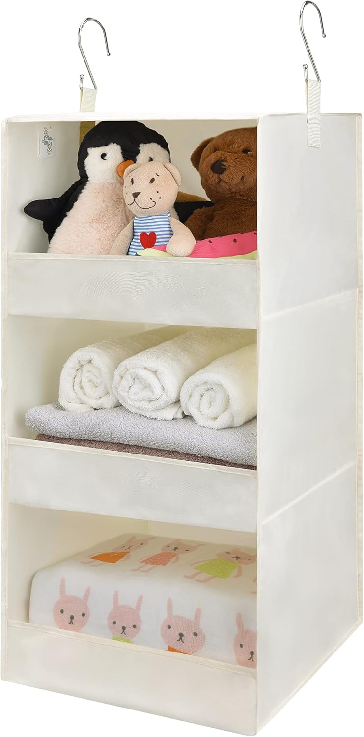 GRANNY SAYS 3-Shelf Hanging Closet Organizer and Storage, Collapsible Hanging Closet Shelves, Hanging Organizer for Closet & RV, Gray, 29 ½" H X 12" W X 12" D, 1-Pack