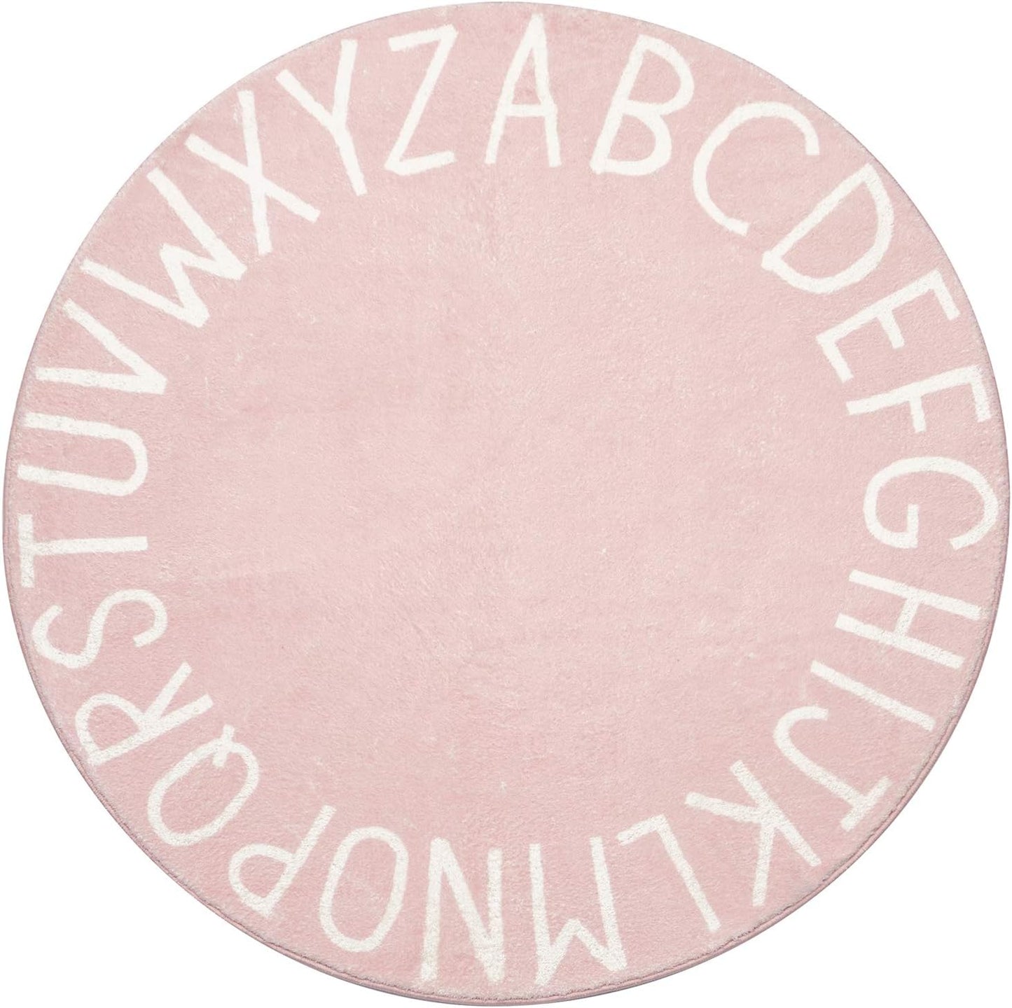 Topotdor Rainbow Round Kids Play Rug Alphabet Nursery Area Rug Extra Large Soft Crawling Play Mat for Children Toddlers Bedroom (40 inch, Multi Color)