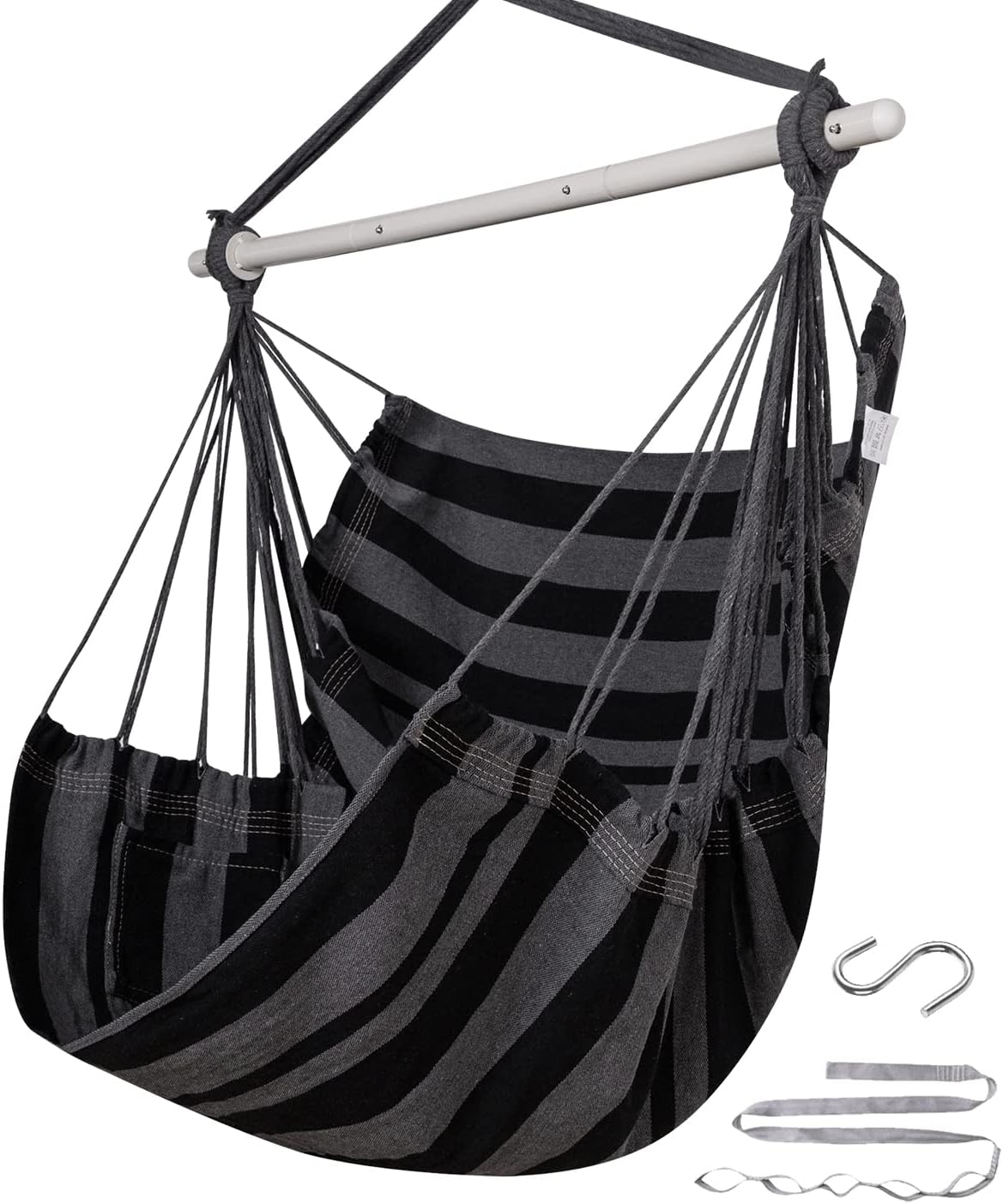 ADVOKAIR Hammock Chair Swing, Heavy-Duty Hanging Rope Swing Seat Supports 500 Lbs, Ideal for Outdoor Patio, Backyard, Porch, Deck & Indoor Bedroom Use