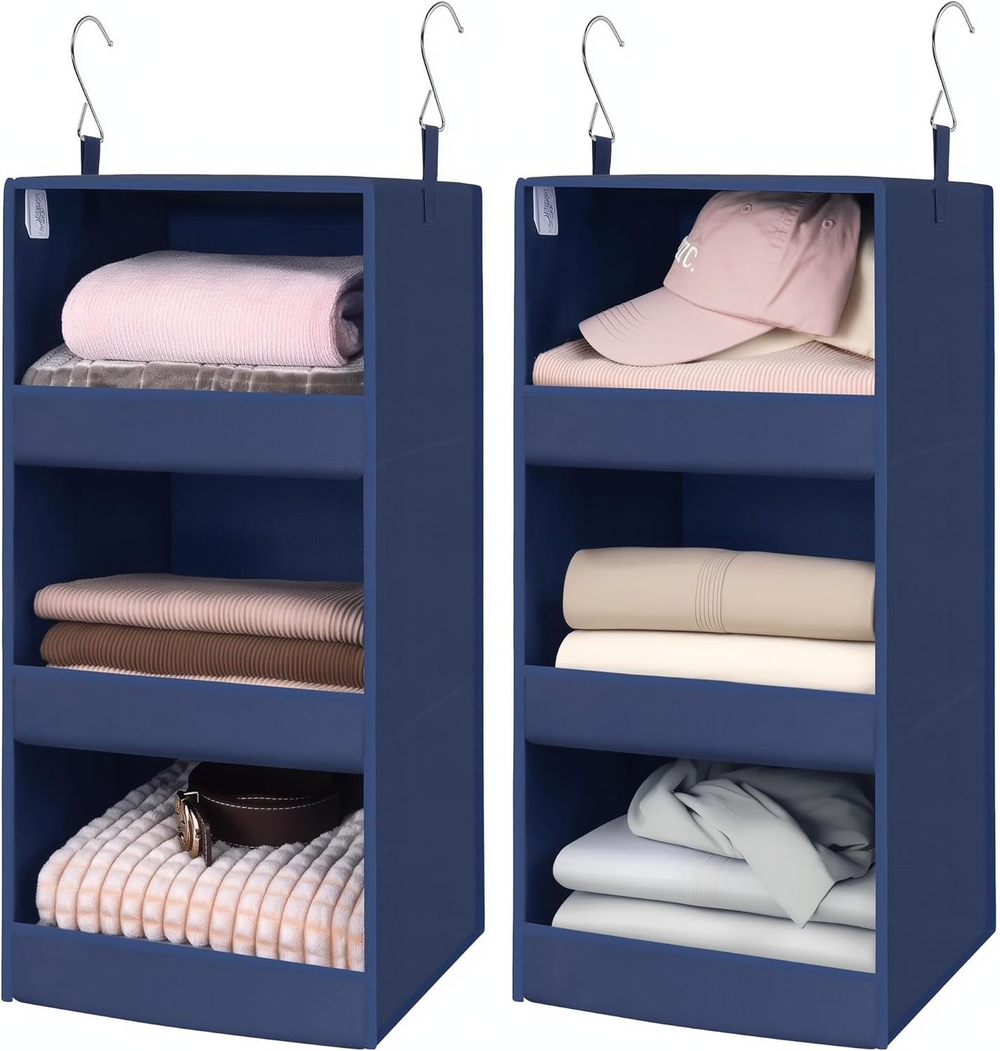 GRANNY SAYS 3-Shelf Hanging Closet Organizer and Storage, Collapsible Hanging Closet Shelves, Hanging Organizer for Closet & RV, Gray, 29 ½" H X 12" W X 12" D, 1-Pack