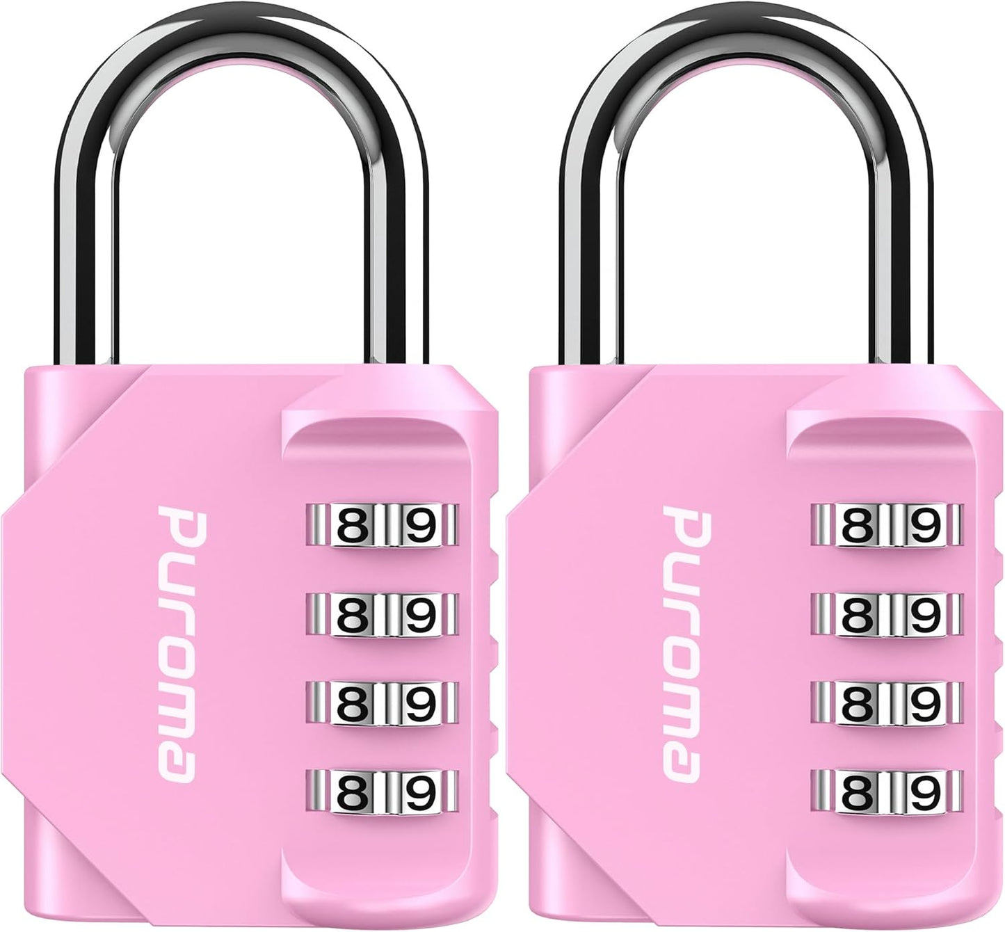 Puroma 2 Pack Combination Lock for Locker 4 Digit Outdoor Waterproof Padlock for School, Gym, Sports, Fence, Toolbox, Gate, Case, Outdoor, Hasp Storage (Black)