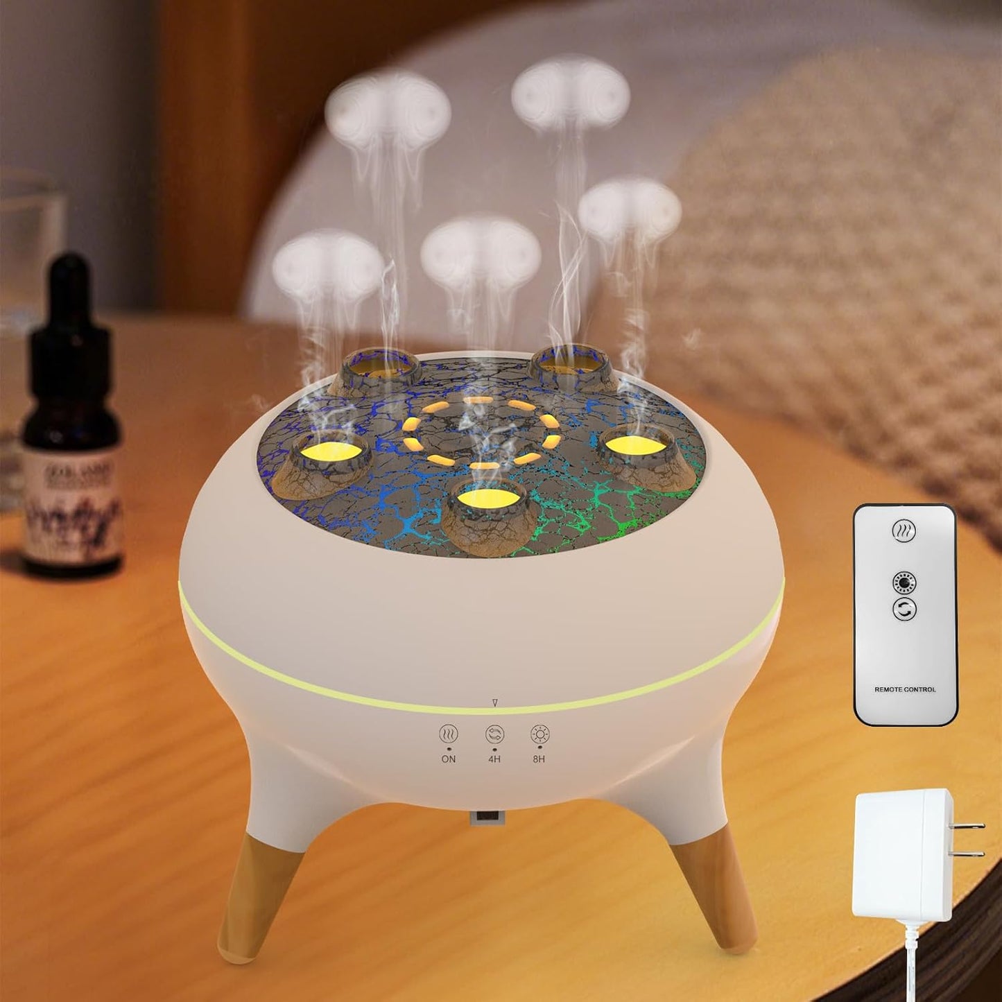 Fireplace Diffuser Humidifier,Fireplace Aromatherapy Essential Oil Diffuser, Ultrasonic Colorful Cool Mini Flame Fire Aroma Humidifier with Timer for Home,Bedroom,Office,Yoga