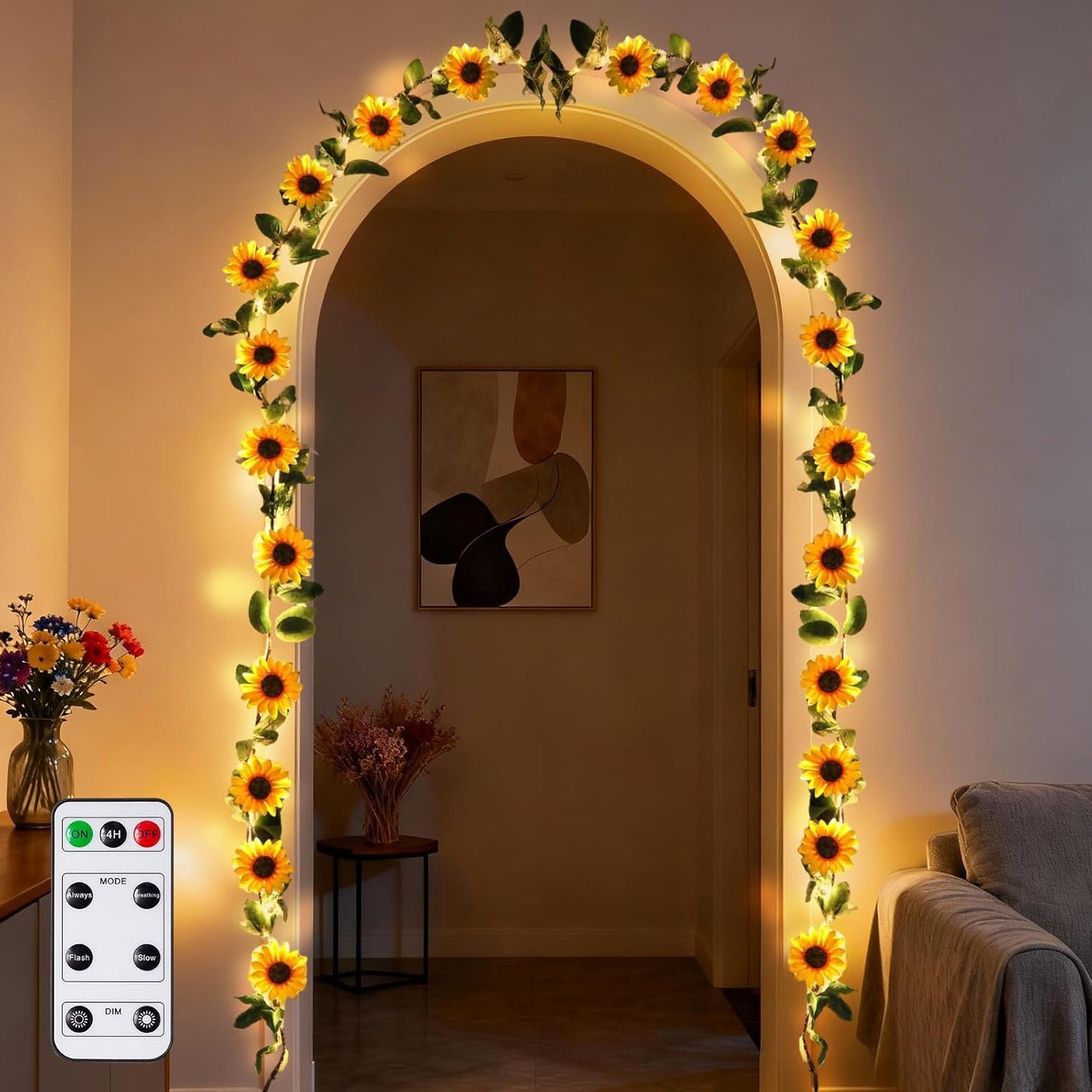 GOESWELL Enchanted Willow Vine Lights with Remote: 7.5Ft 144 LEDs Brown Twig Tree Branch Lights with Timer Dimmer for Indoor Living Room Bedroom Forest Boho Farmhouse Christmas Decor