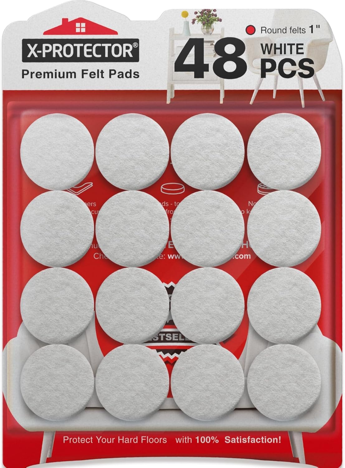 Felt Furniture Pads X-PROTECTOR 133 PCS Premium Furniture Pads - Felt Pads Furniture Feet Best Wood Floor Protectors - Protect Your Hardwood & Laminate Flooring! Brown and Beige