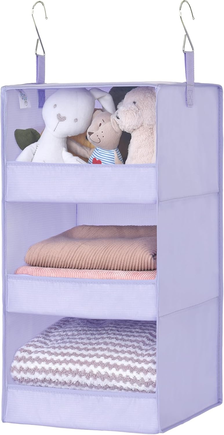 GRANNY SAYS 3-Shelf Hanging Closet Organizer and Storage, Collapsible Hanging Closet Shelves, Hanging Organizer for Closet & RV, Gray, 29 ½" H X 12" W X 12" D, 1-Pack