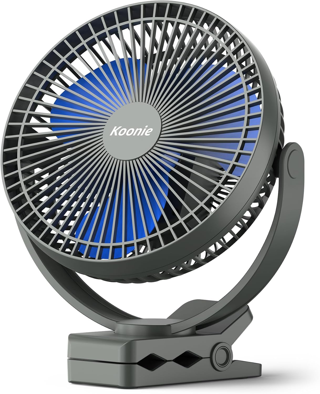 Koonie 10000mAh Battery Operated Misting Fan with Clip, Portable 8'' Mist Fan for Desk with Max. 48 Hours Runtime, 3Speeds, 2 Spray Modes, 200ML Tank for Golf Cart Home Office Travel Camping Stroller