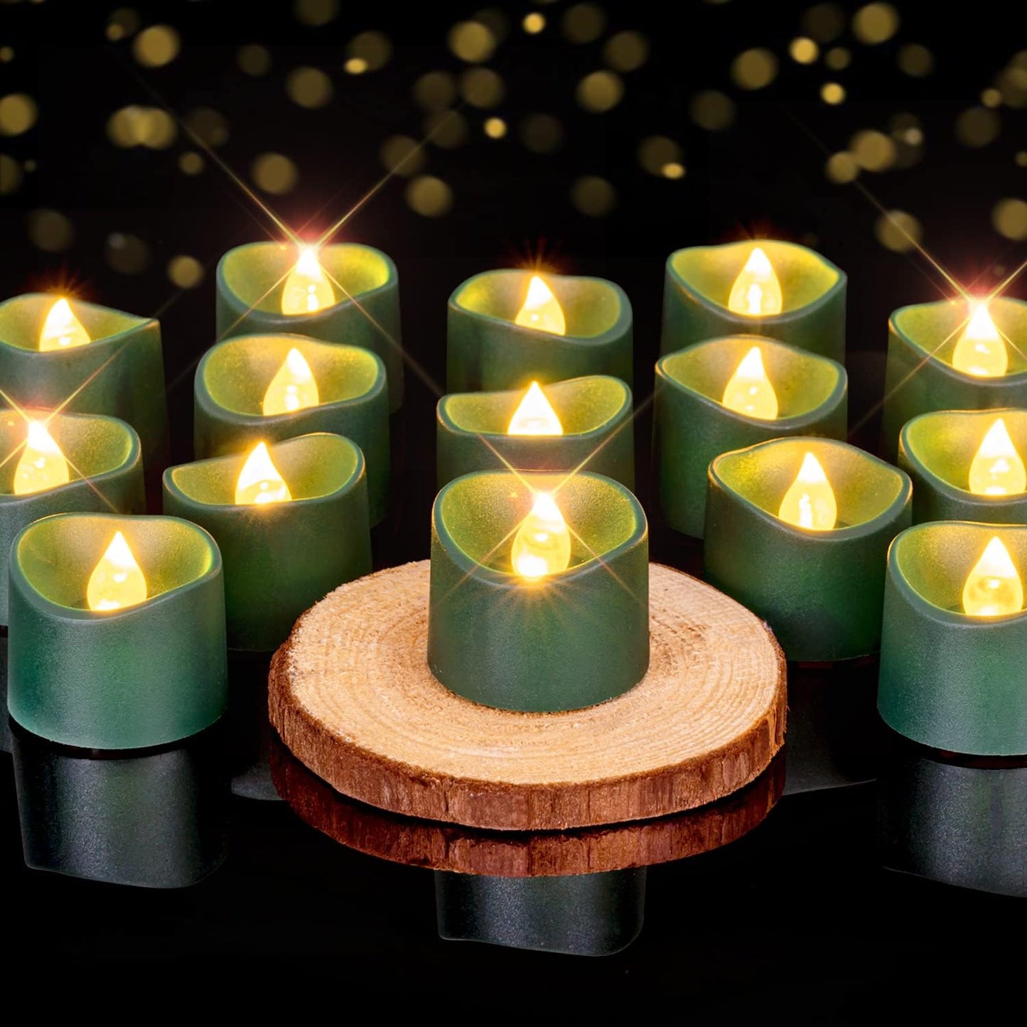 Homemory 24Pcs Flickering Flameless Candle Battery Operated, 200+Hours Fake Electric LED Tea Lights for Votive, Centerpiece Table Decorations, Wedding, Aniversary, Halloween, Christmas