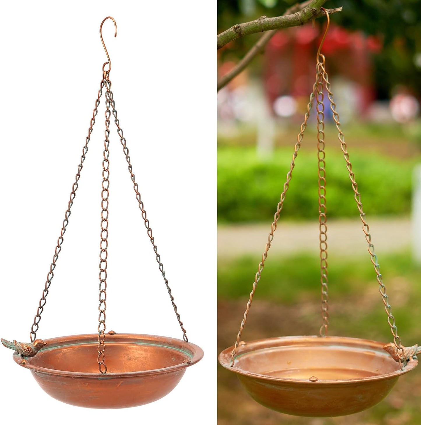 57" H Metal Bird Bath Bowl and Bird House 2-in-1 Design for Outdoors, Garden Yard Decor