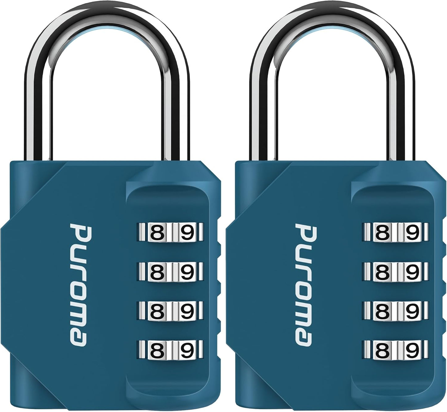 Puroma 2 Pack Combination Lock for Locker 4 Digit Outdoor Waterproof Padlock for School, Gym, Sports, Fence, Toolbox, Gate, Case, Outdoor, Hasp Storage (Black)