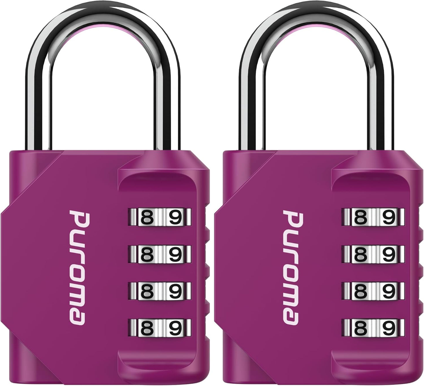 Puroma 2 Pack Combination Lock for Locker 4 Digit Outdoor Waterproof Padlock for School, Gym, Sports, Fence, Toolbox, Gate, Case, Outdoor, Hasp Storage (Black)