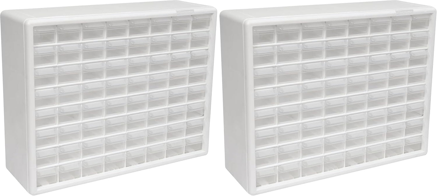Akro-Mils 44-Drawer Plastic Drawer Storage Cabinet for Garage Organization, Bead Organizer, Building Bricks Storage, Teacher Toolbox, Makeup Organizer, 20" W x 6" D x 16" H, 10144 Black