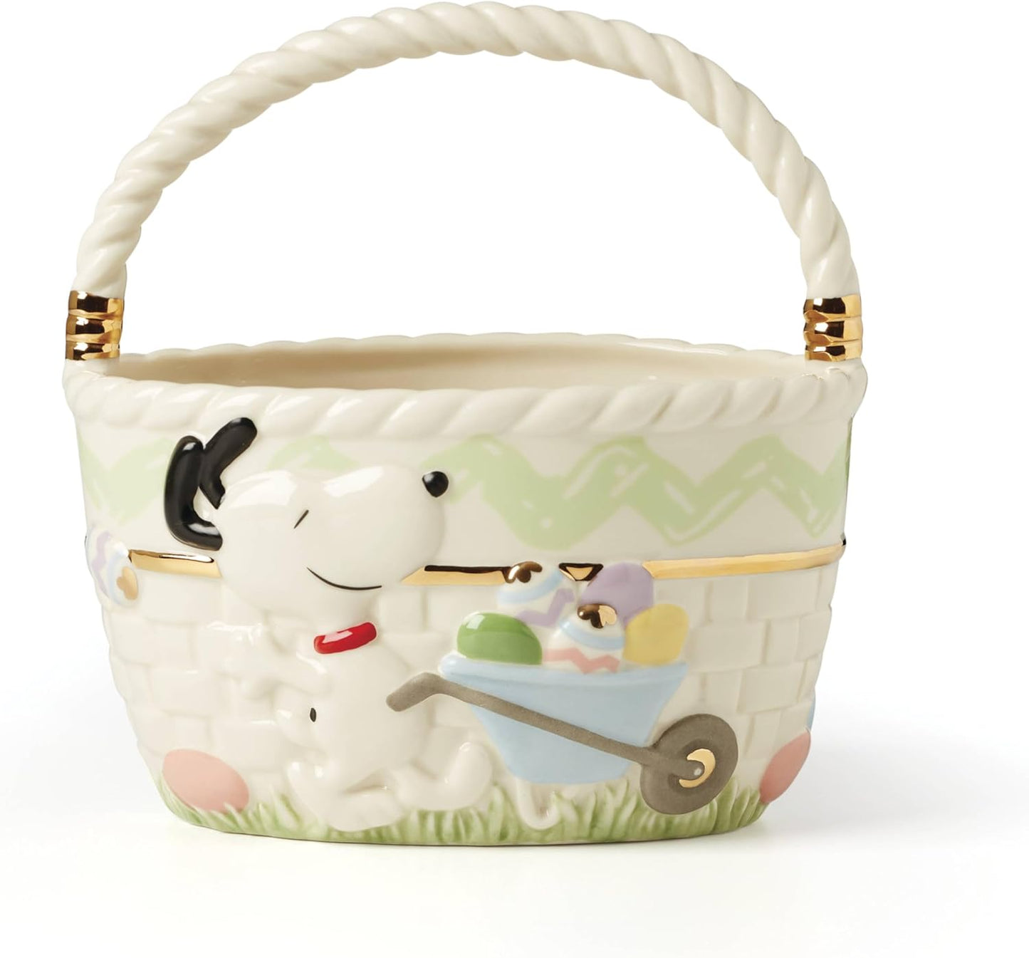 Lenox 895686 Peanuts Easter Snoopy & Woodstock Basket, Spring Home Decor