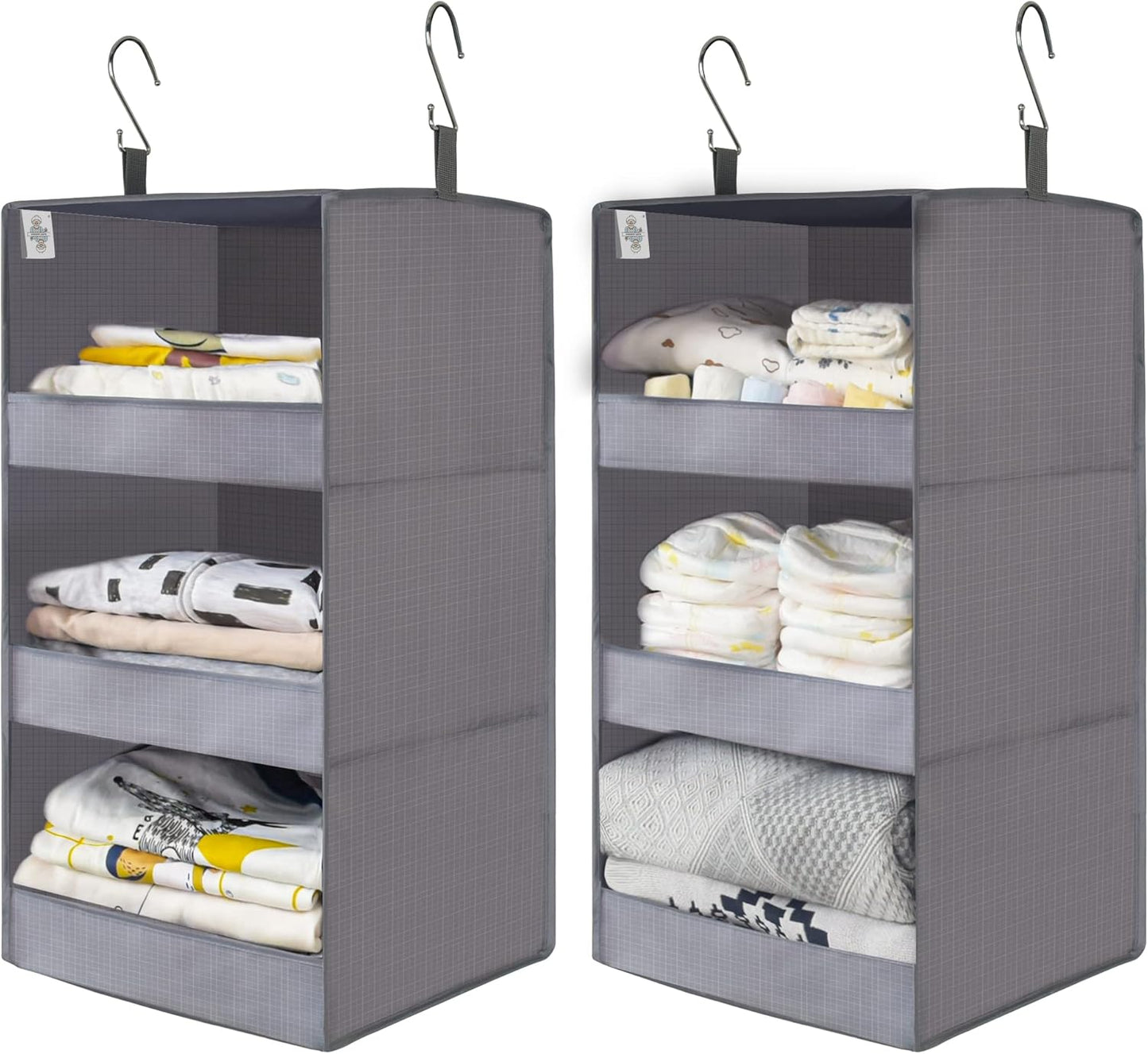 GRANNY SAYS 3-Shelf Hanging Closet Organizer and Storage, Collapsible Hanging Closet Shelves, Hanging Organizer for Closet & RV, Gray, 29 ½" H X 12" W X 12" D, 1-Pack