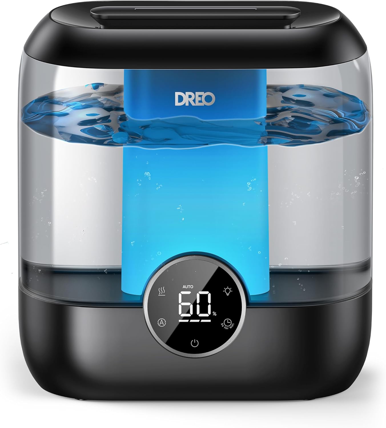 DREO Humidifiers for Bedroom, 6L Easy to Fill & Clean, 60H Runtime for Large room, 28 dB Quiet Cool Mist Air Humidifier for Plant, Baby Nursery, Home, Indoor, Night Light, Precise Humidity Control