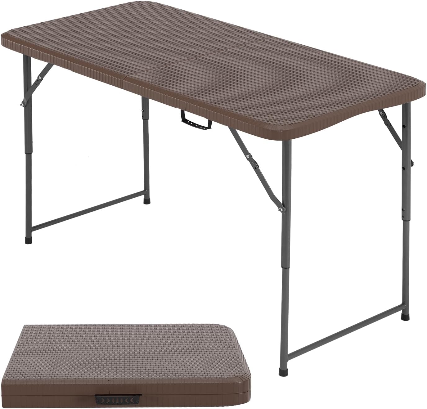 FDW Folding Half Portable Foldable Table for Parties Backyard Events (White, 6 FT 70 * 29) (White, 6 FT)