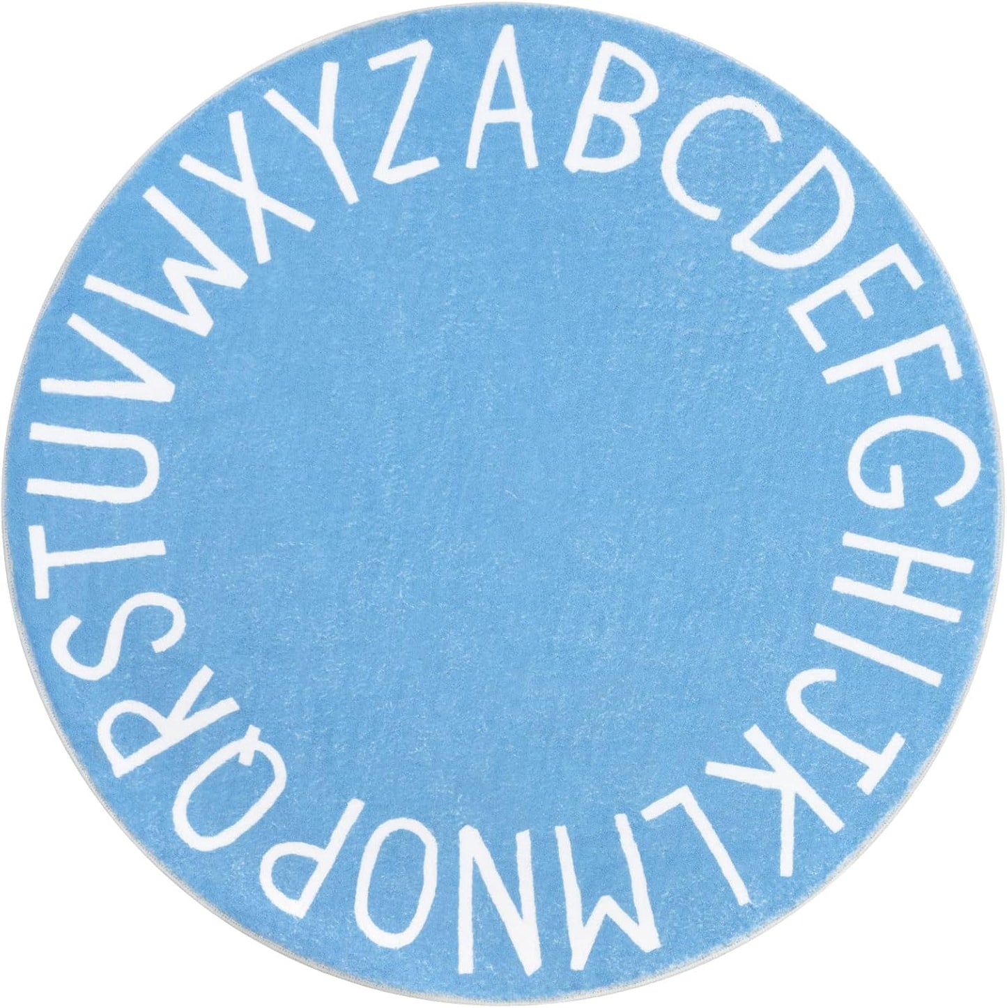 Topotdor Rainbow Round Kids Play Rug Alphabet Nursery Area Rug Extra Large Soft Crawling Play Mat for Children Toddlers Bedroom (40 inch, Multi Color)