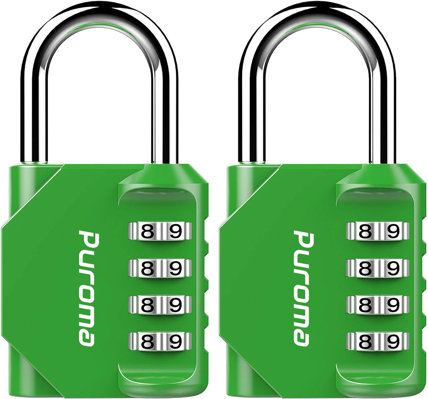 Puroma 2 Pack Combination Lock for Locker 4 Digit Outdoor Waterproof Padlock for School, Gym, Sports, Fence, Toolbox, Gate, Case, Outdoor, Hasp Storage (Black)
