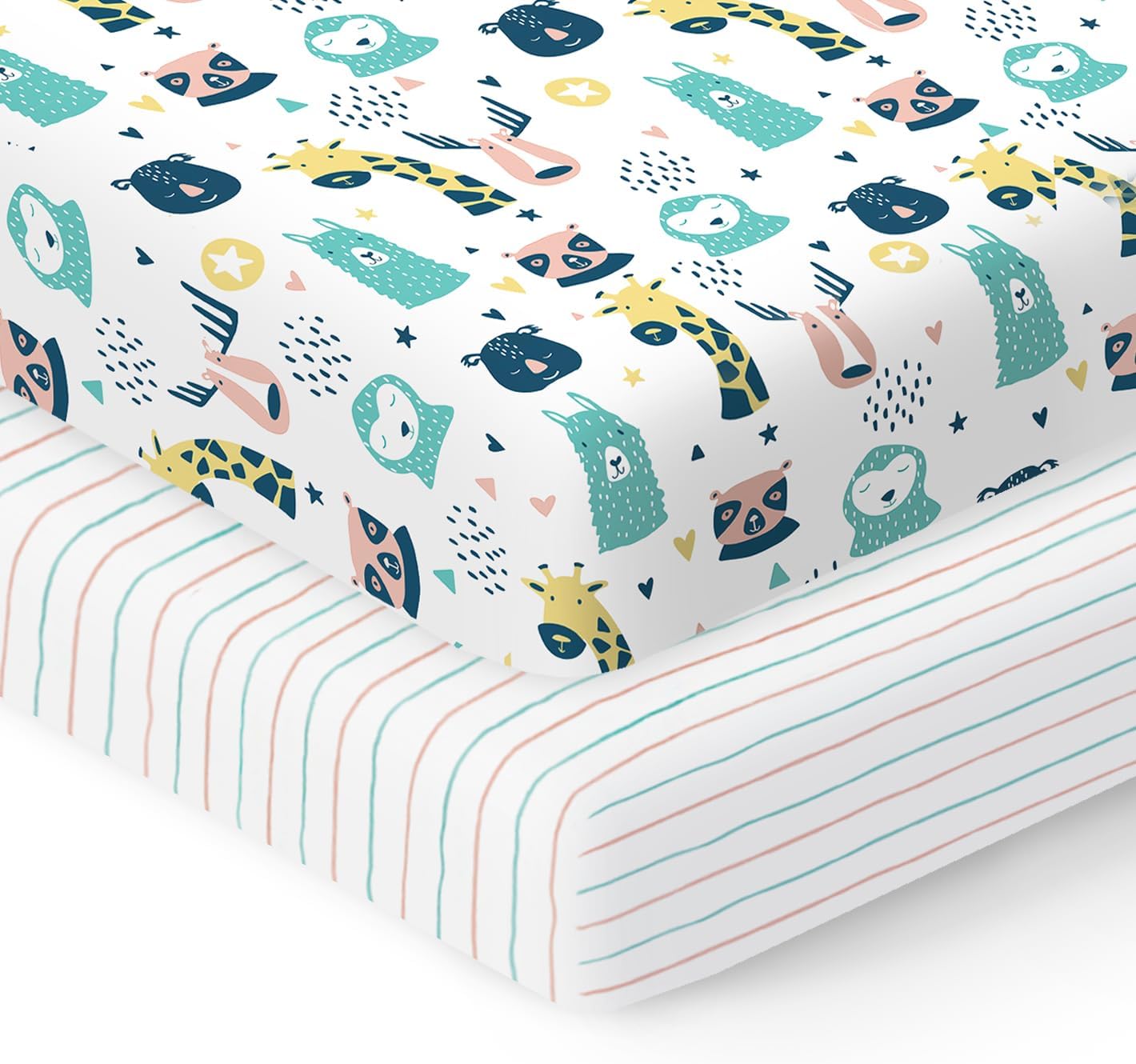 100% Organic Cotton Fitted Sheets Fit and are Compatible with Graco Pack n Play, Babyletto, Pamo Babe, Hiccapop, Dream on Me, Evenflo, Baby Trend Portable/Mini Crib/Playards. 2 Pk