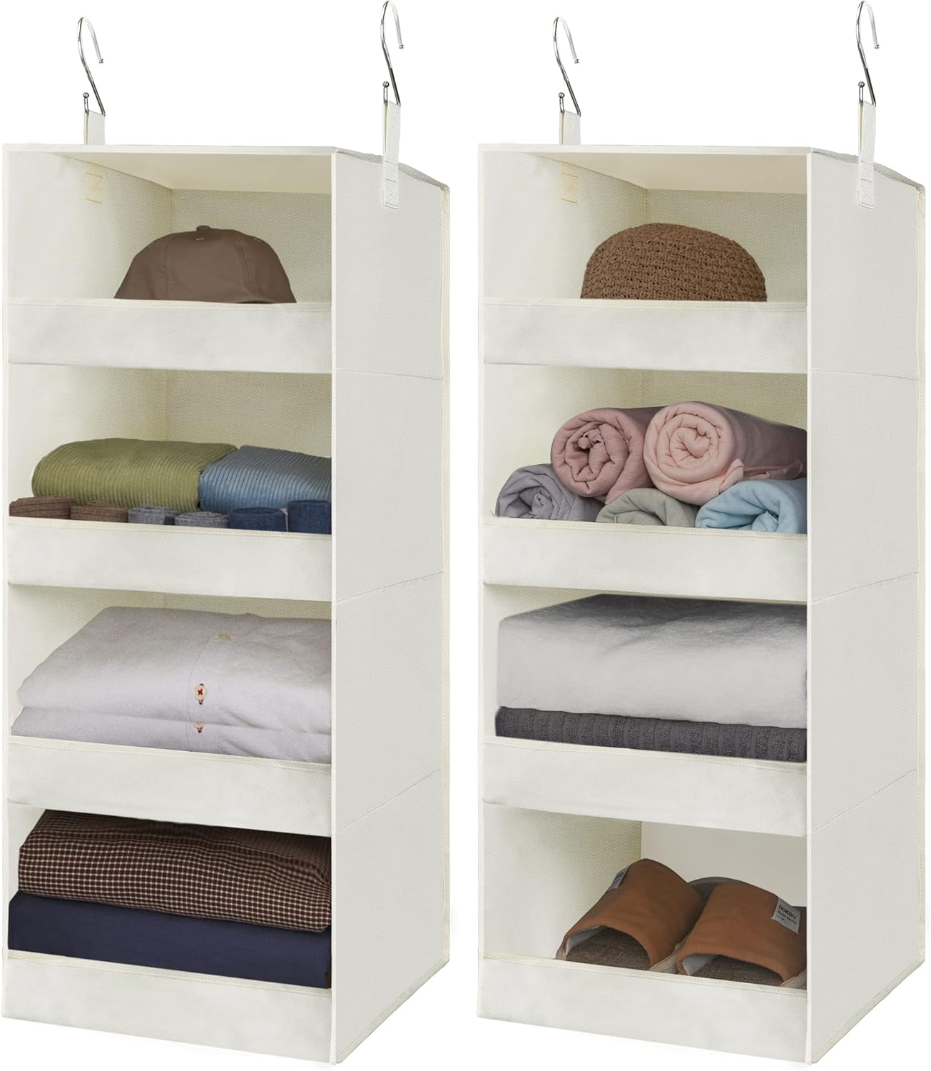 GRANNY SAYS 3-Shelf Hanging Closet Organizer and Storage, Collapsible Hanging Closet Shelves, Hanging Organizer for Closet & RV, Gray, 29 ½" H X 12" W X 12" D, 1-Pack
