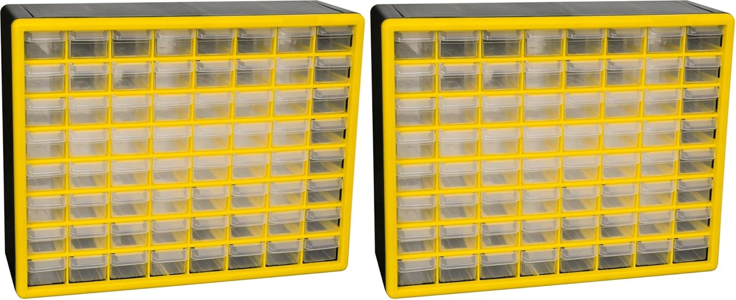 Akro-Mils 44-Drawer Plastic Drawer Storage Cabinet for Garage Organization, Bead Organizer, Building Bricks Storage, Teacher Toolbox, Makeup Organizer, 20" W x 6" D x 16" H, 10144 Black