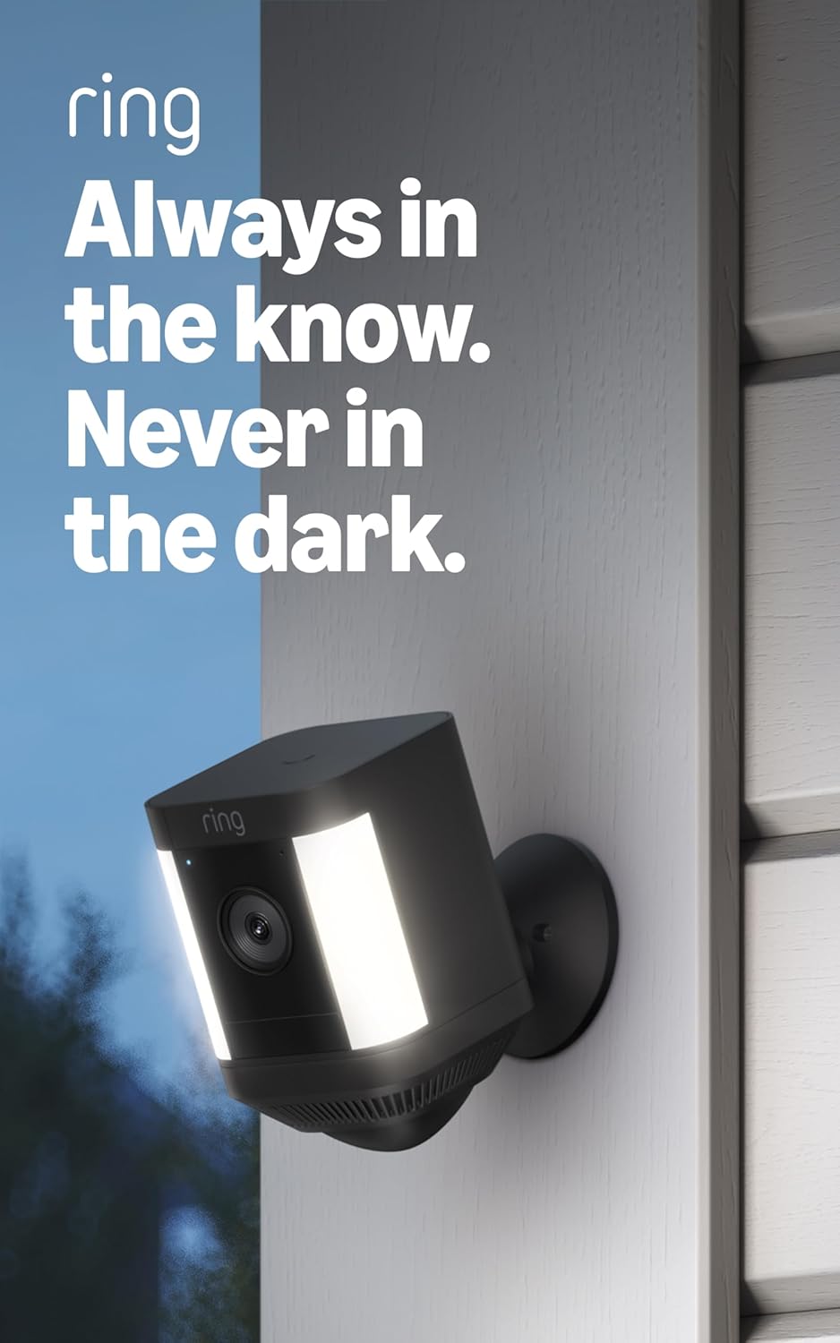 Ring Spotlight Cam Plus, Battery (newest model), Home or business security with HD video, Two-Way Talk, Color Night Vision, and Security Siren, White