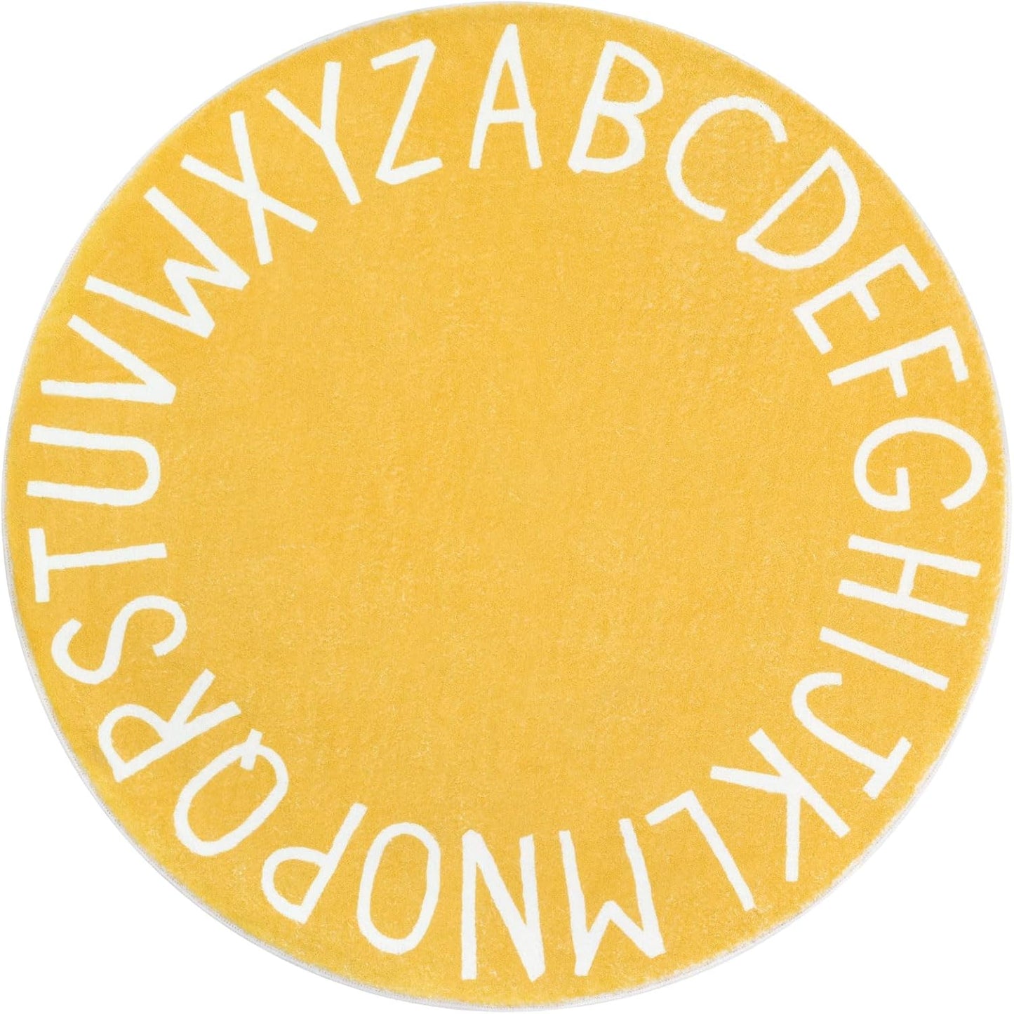 Topotdor Rainbow Round Kids Play Rug Alphabet Nursery Area Rug Extra Large Soft Crawling Play Mat for Children Toddlers Bedroom (40 inch, Multi Color)